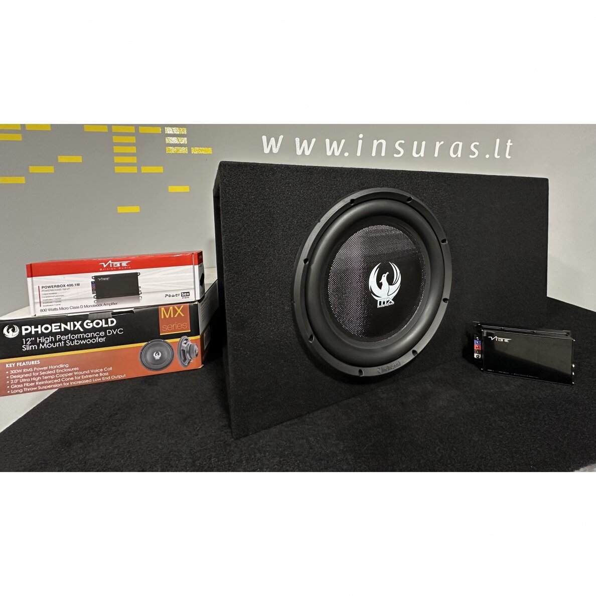 Phoenix Gold MX12D2SLIM + Vibe POWERBOX400.1m-v7 + L Ported BOX 12 Phoenix Gold MX12D2SLIM + Vibe POWERBOX400.1m-v7 + L Ported BOX 12